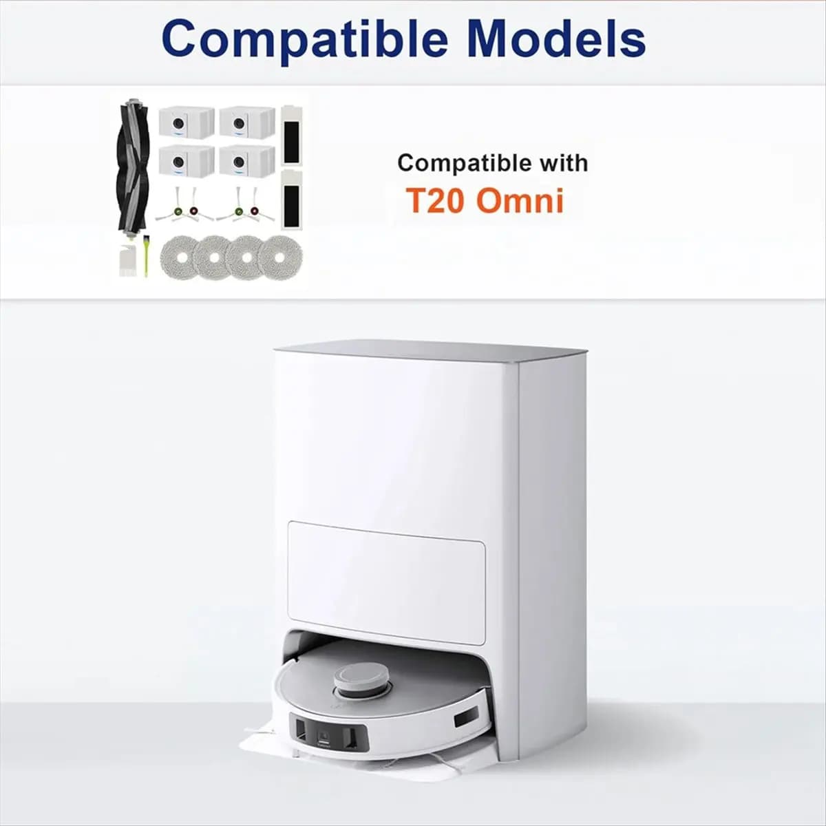 Parti di ricambio X10A per robot aspirapolvere ECOVACS DEEBOT T20 Omni: spazzola principale, spazzole laterali, filtro HEPA, panni lavapavimenti, sacchetti per la polvere