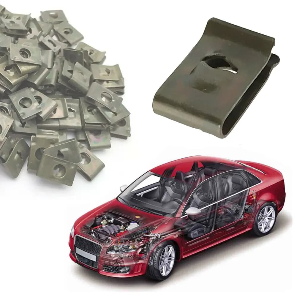 Clip di tipo U in metallo da 20 pezzi per clip di fissaggio per pannello di rivestimento del paraurti dell'auto clip di fissaggio per pannello a foglia clip di tenuta accessori per interni Auto