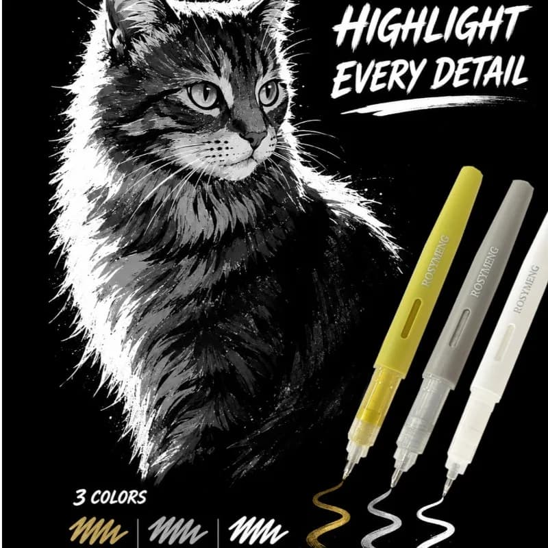6/48 Colors 1.0mm Glitter Gel Pen Set Large Capacity Silver Gold White Highlighter Pen for Journaling School Supplies Stationery