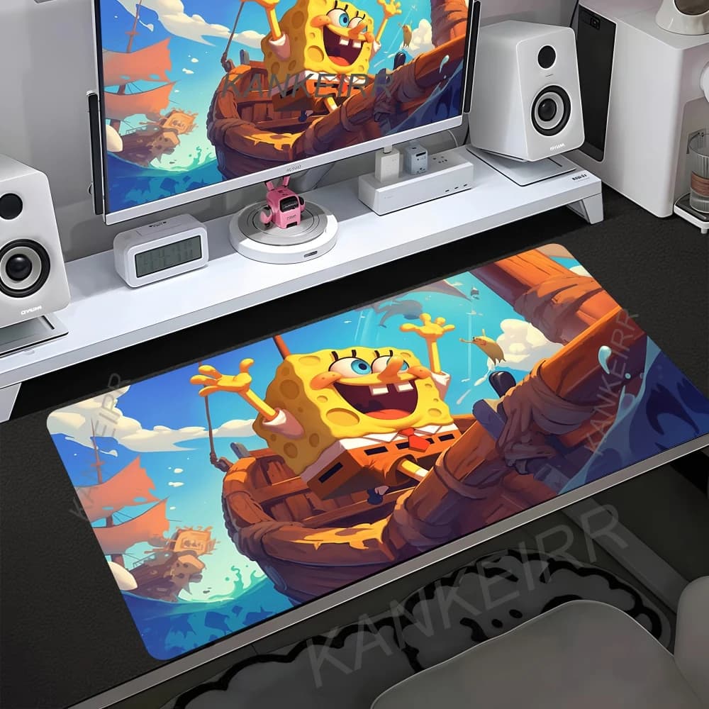 Tappetino per Mouse SpongeBob di Grandi Dimensioni ad Alta Definizione, Tappetino per Tastiera con Stampa HD di Patrick Star, Tappetino da Scrivania per Studenti con Bordo Rinforzato