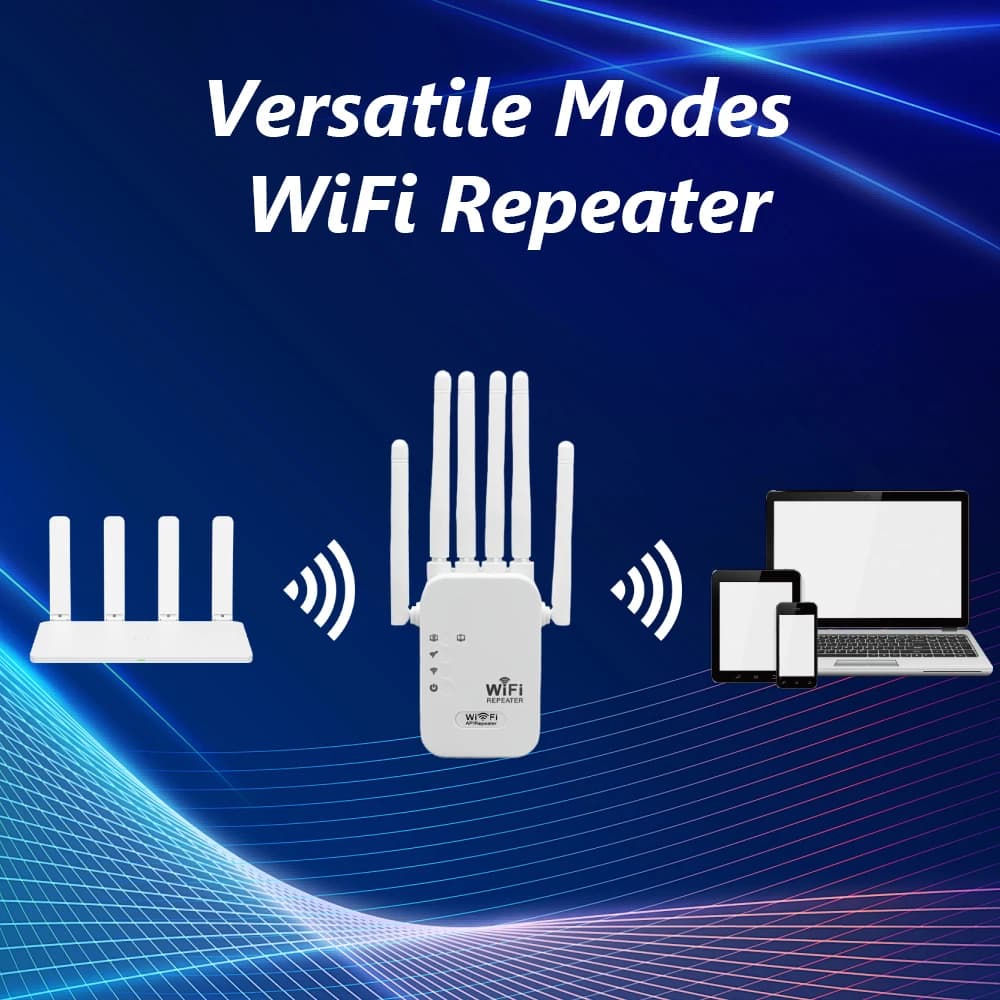 1200Mbps Wifi Repeater Dual Band 2.4G 5G Network Range Extender Signal Booster Amplifier 6Antenna Wireless WiFi Router