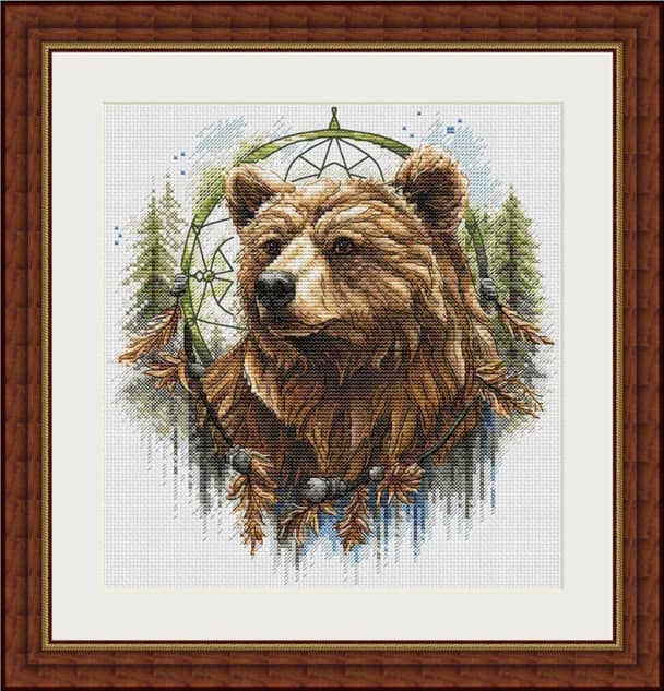 Cross Stitch Set Counted Cross Stitch Set Cross Stitch Kit 28ct 11ct 14ct 32ct Metallic aida 13-bear dream catcher 32-33