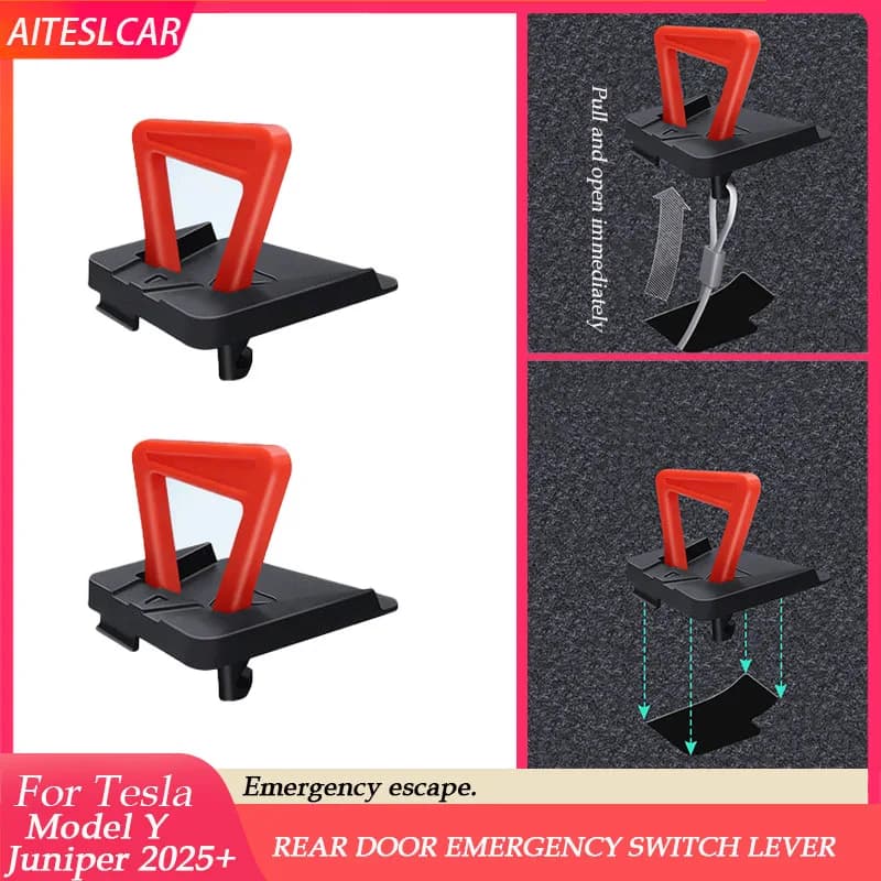 For Tesla ModelY Juniper 2025 Rear Door Emergency Handle Manual Door Release Emergency Safety Pull Rope Car Interior Accessories
