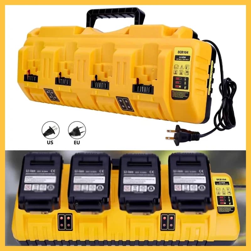 DCB104 per caricabatterie rapido Dewalt per caricabatterie Dewalt 12V 20V Max 4 porte con 2 porte USB, DCB204 DCB205 DCB127 DCB105