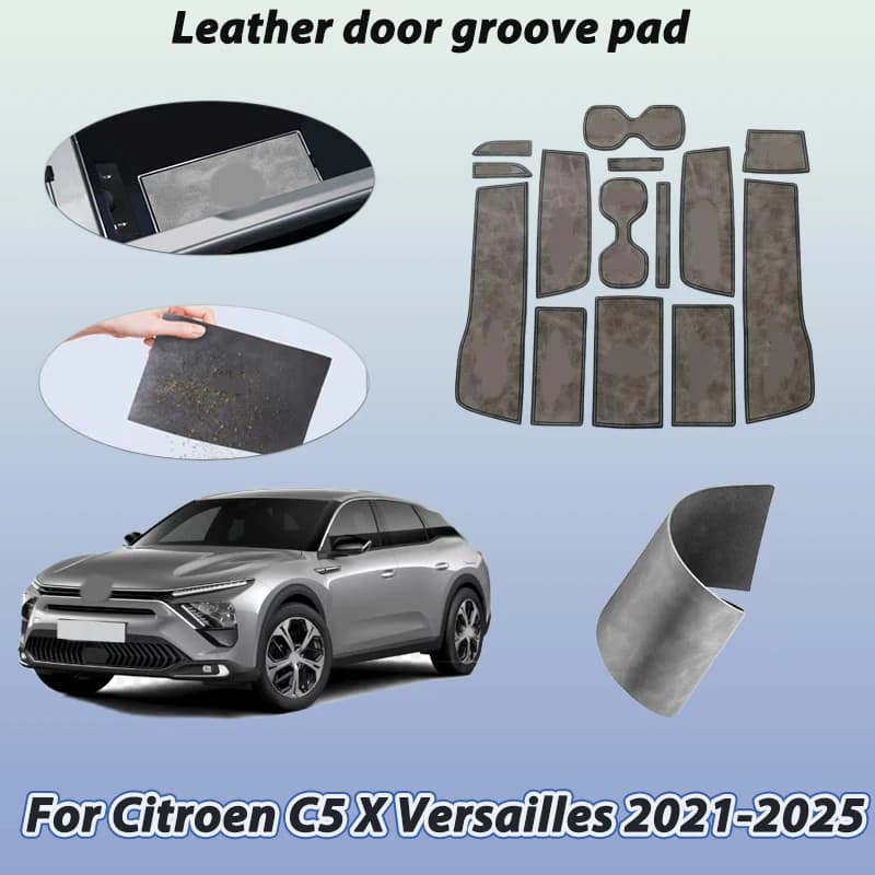 Door Slot Protective Pads for Citroen C5 X Versailles 2021-2025 Anti-slip Waterproof Storage Mat Car Accessories