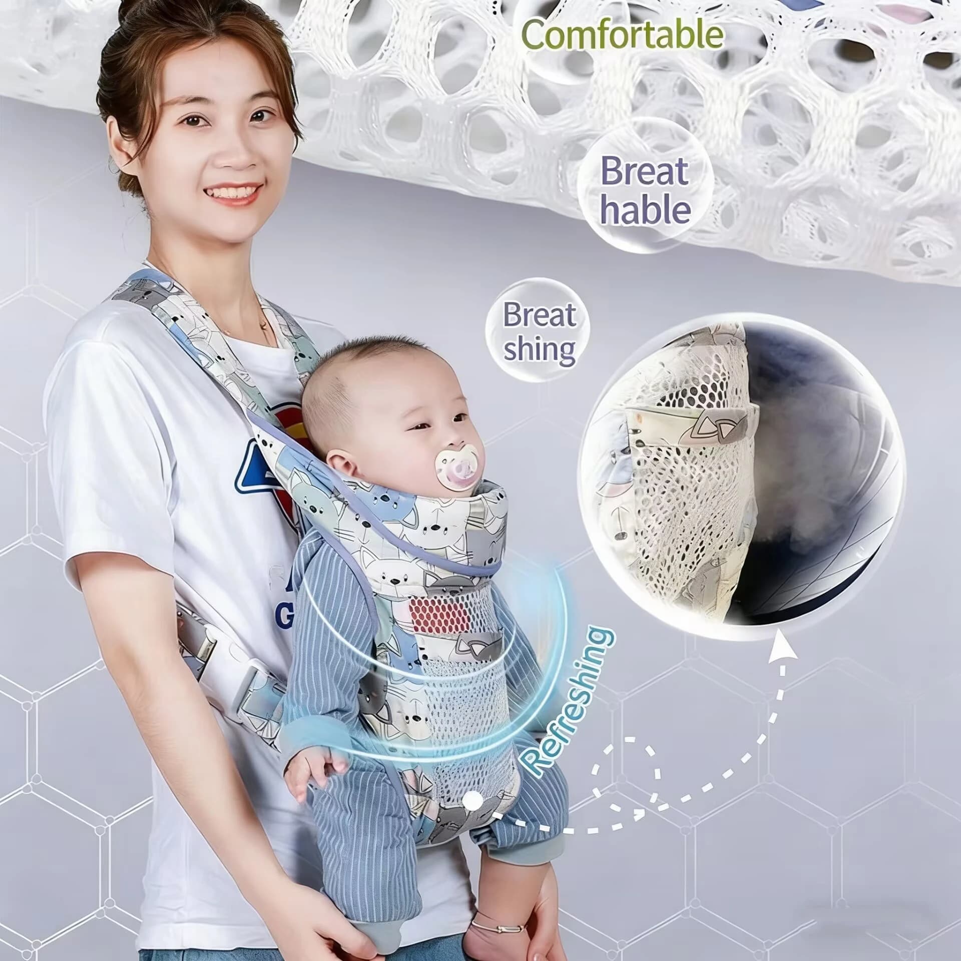Baby Carrier Go Out Ventilate Baby Carrier Sling Versatile for All Seasons Multifunctional Shoulder Front Hugging Waist Stool