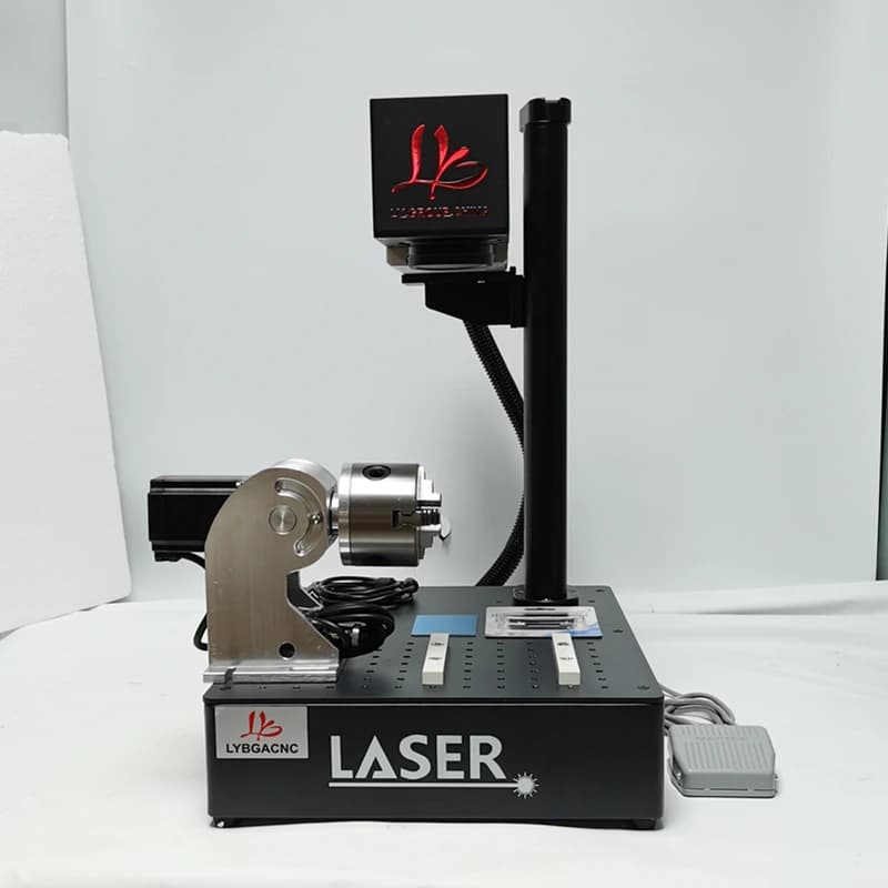 LY Smontato Desktop Mini Macchina per marcatura laser a fibra Aggiornamento Asse di rotazione 20W 30W 50W Macchina per incisione su metallo per PVC