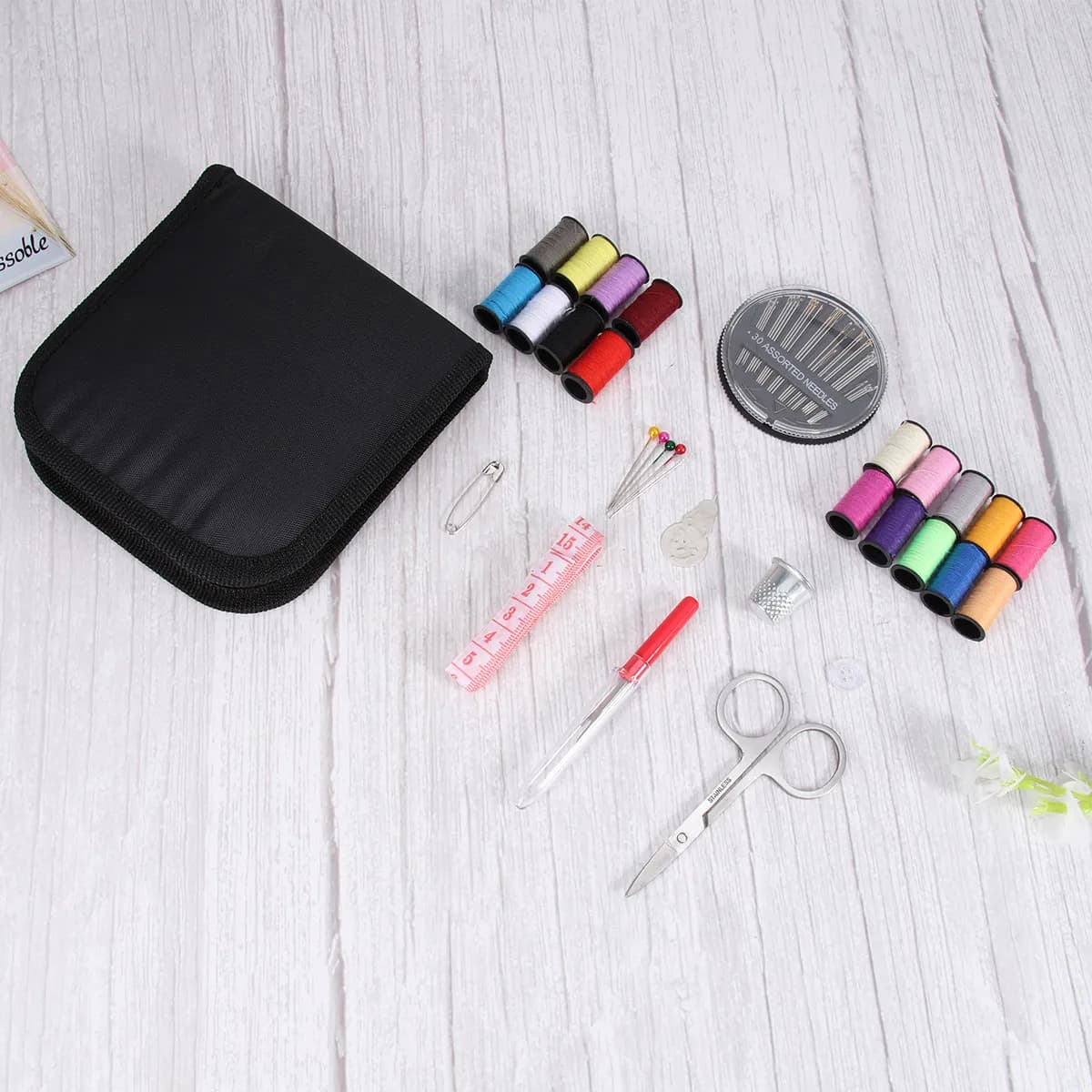 58Pcs Lightweight Sewing Kit Needles Thread Scissors Set for Travel Home Dressmaking Crafts Decoration Emergency Repair Blue