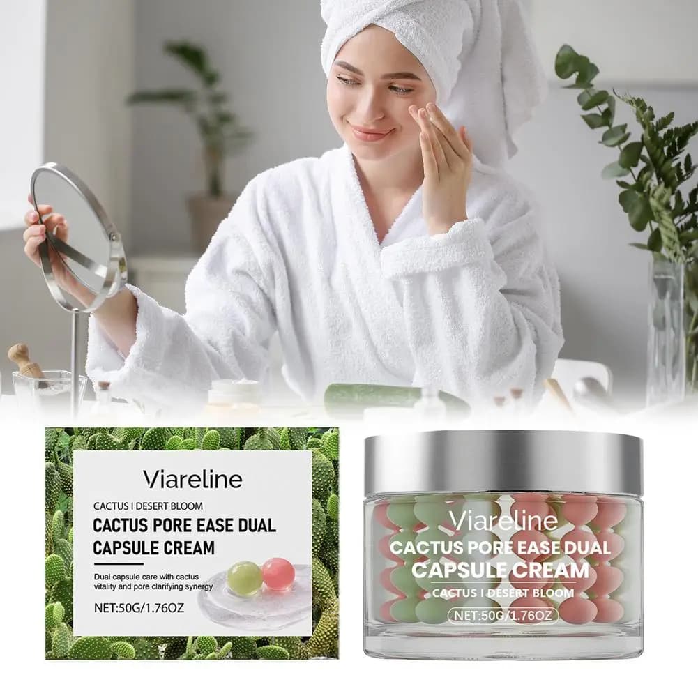 Clinically Tested Cactus Capsule Cream Soothing & Repairing Face Moisturizer Safe Non-Irritating Pore Tightening Cream All Skin