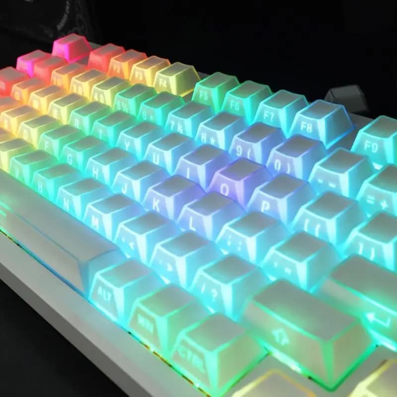 136 Mechanical Keyboard Keycaps PBT Side Printed And 12 Light Strips Design Enhances Visuals H8WD