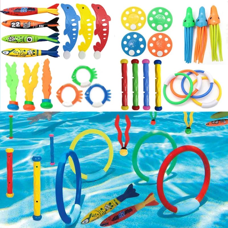 Giocattolo da immersione per bambini Giocattolo da immersione in plastica per bambini Addestramento subacqueo Galleggiante Accessori per piscine Torpedo Alghe Giochi d'acqua estivi TMZ