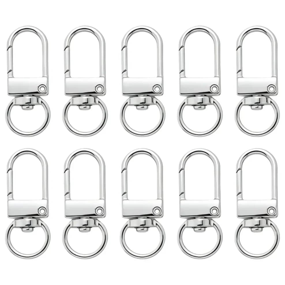 5-100 pz Moschettoni Girevoli a Gancio a Moschettone da 10x32mm per Creazione Gioielli Fai da Te, Portachiavi, Accessori per Borse