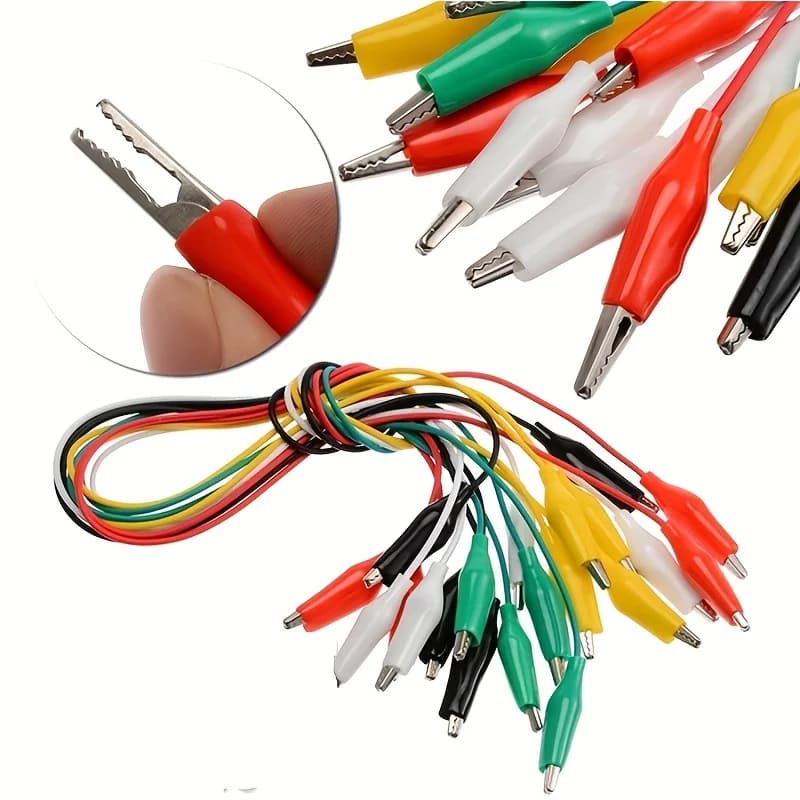 1 set/10 pieces crocodile clip electric dots crocodile clip double end crocodile clip for cockroach test bridge thread 46 cm