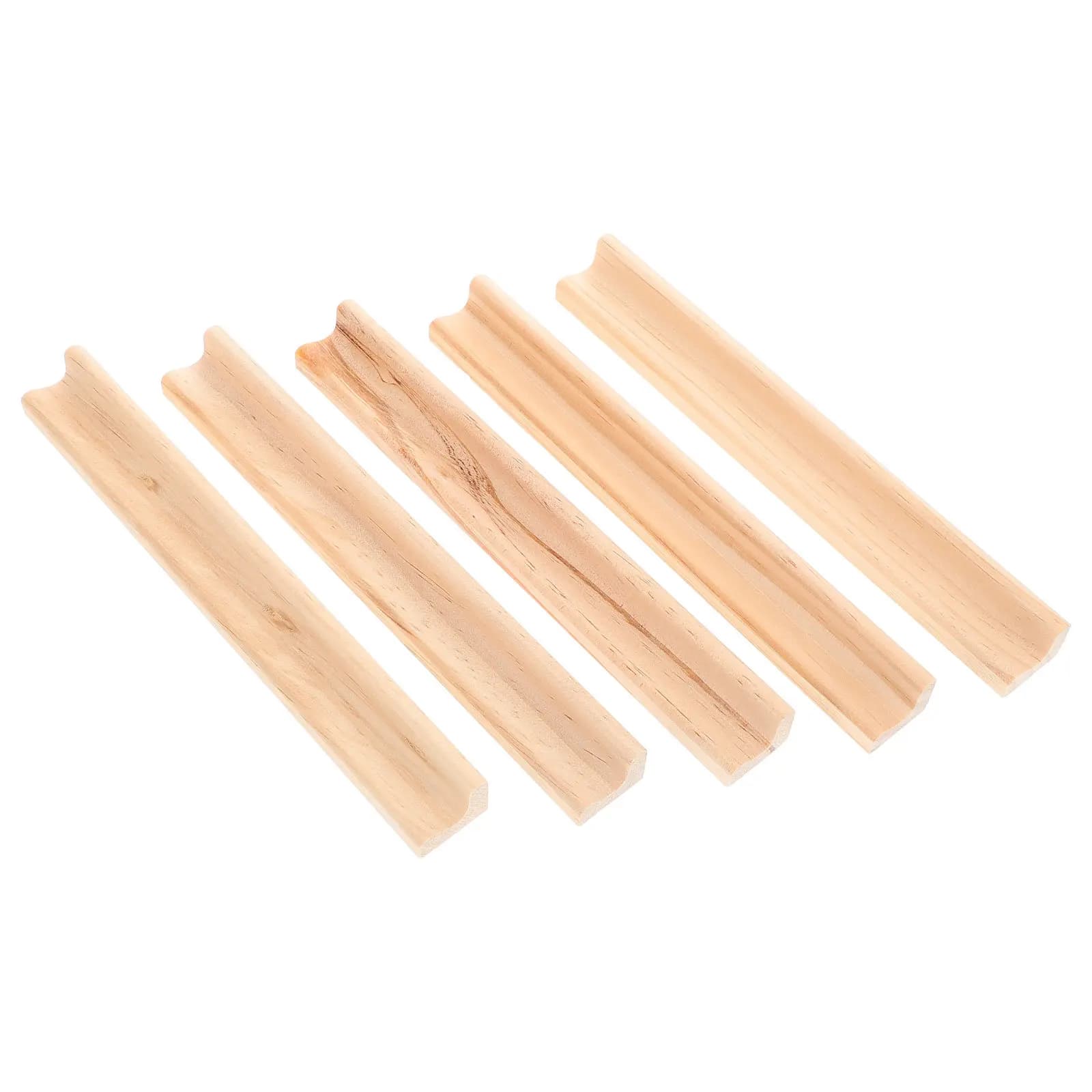 Set di 5 Robusti Porta Tessere in Legno per Domino, Trenini e Mahjong - Organizzatore Facile da Pulire per Pezzi da Gioco