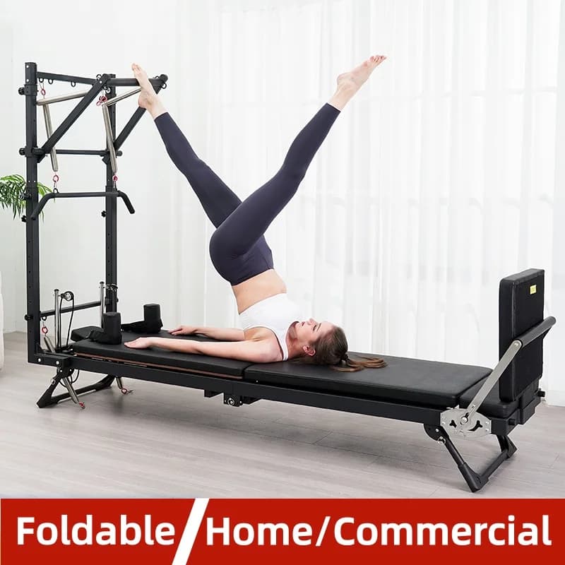 Pilates pieghevole Torre semi-alta Retrattile e staccabile in ferro Letto per allenamento yoga commerciale e domestico Torre semi-alta