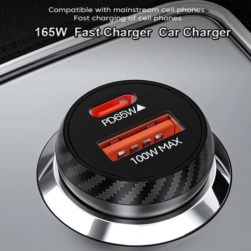 USB-A USB-C PD65W Car Charger for iPhone 16 15 14 13 12 11 Pro Max Plus Samsung Galaxy S24 S22 Ultra Plus Google Pixel