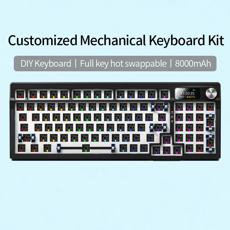 KIT tastiera meccanica YINDIAOY95 con schermo di visualizzazione Struttura guarnizione retroilluminata RGB Tastiera hot swap da gioco per personalizzata