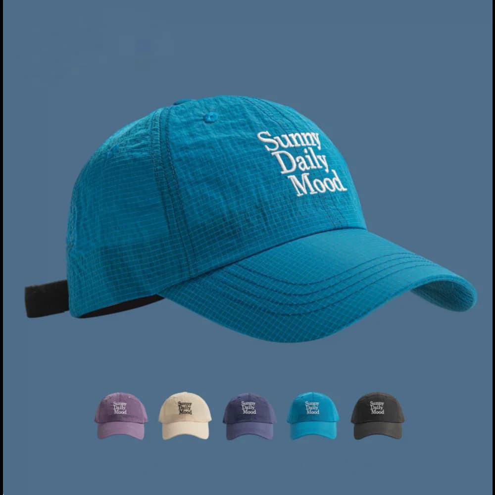 Baseball Cap Curved Brim Embroidered Letter Mesh Quick Dry Hat for Men Women Outdoor Travel Running Cycling Korean Fashion