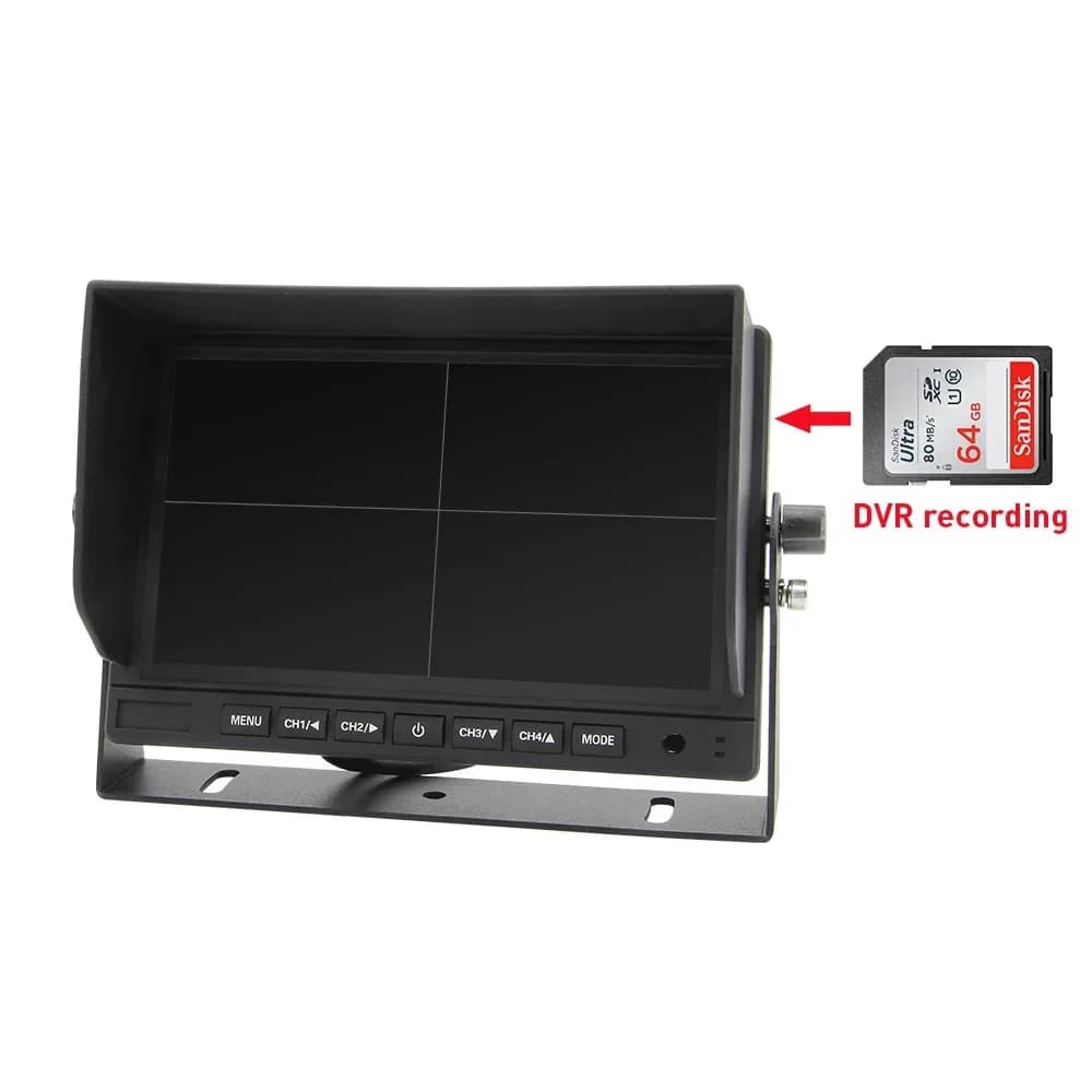 Telecamere di sicurezza, telecamera Sistema di retrovisione Monitor LCD da 7 pollici Quad Around View Sistema di telecamere per camion