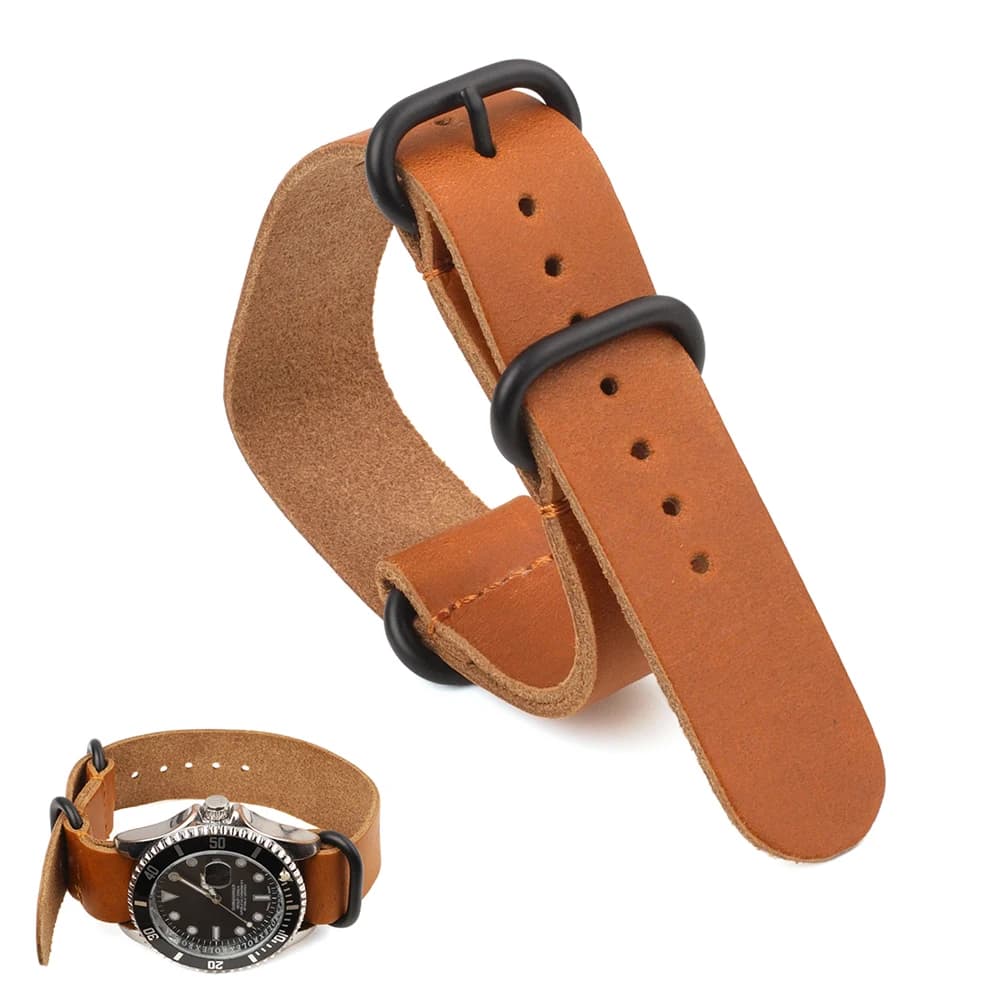 Cinturino per orologio in pelle di vacchetta 18mm 20mm 22mm Cinturino per orologio in un unico pezzo marrone chiaro Cinturini di ricambio per uomo Donna Orologi Accessori