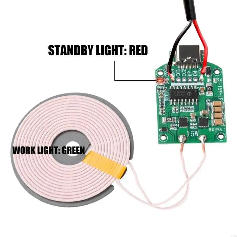 Stazione ricarica wireless veloce da 15 W efficienza universale con indicatore LED intelligente per circuito stampato