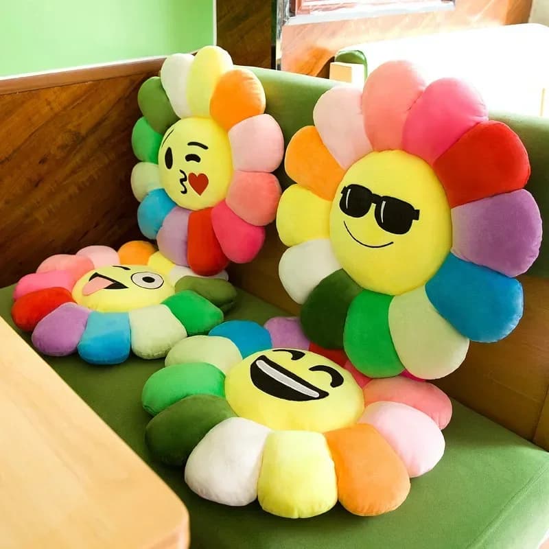 Cuscino in peluche colorato girasole, ideale per sedia da ufficio, sedia da scrivania, cuscino per studenti, ottimo regalo, cuscino per sedia, cuscino da pavimento
