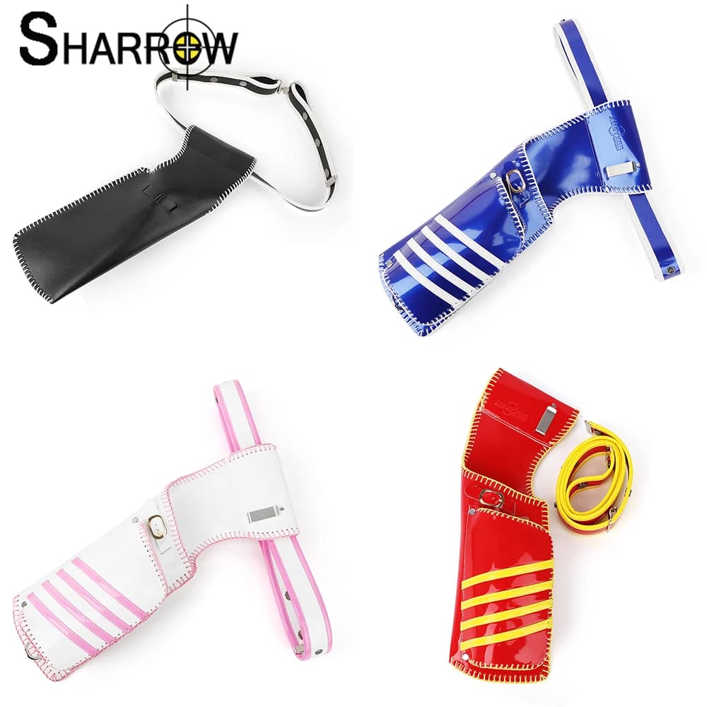 Archery Arrow Quiver Knitting Process Left/Right Adjustable Waist Hanging Durable Leather Bag for Recurve Compound Bow Hunting