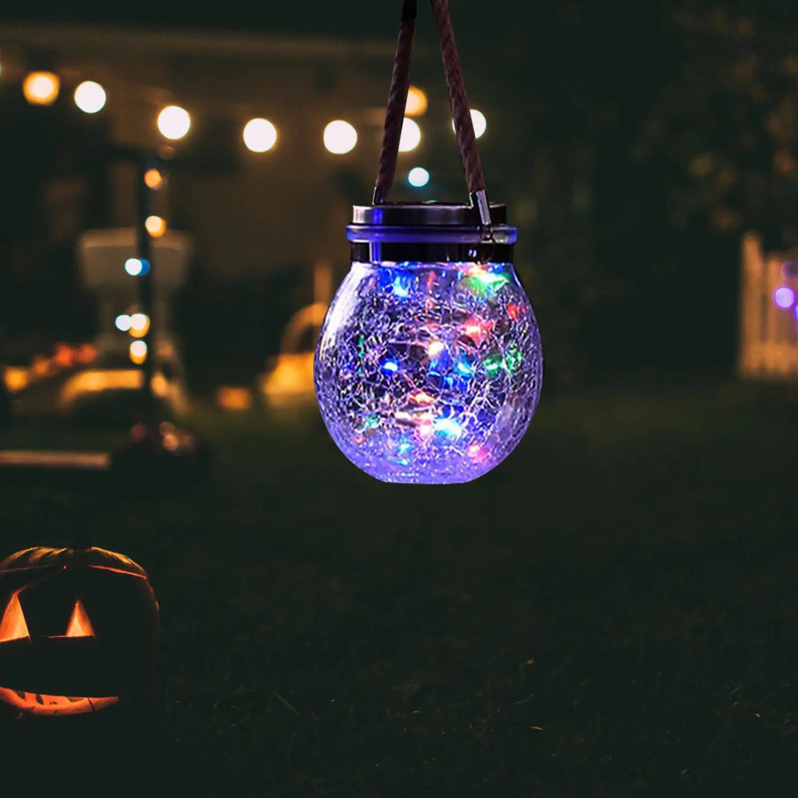 2 Pezzi Coperture per Lampade Solari a Sfera Effetto Crepa, Ricambi per Inserti Luminosi per Coperchi di Barattoli, Luci Pendenti da Esterno, Alimentate a Energia Solare