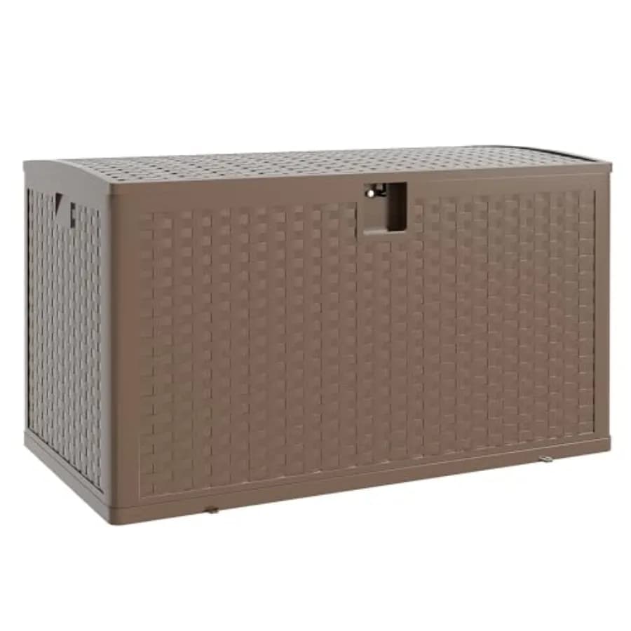 Storage container in 120 Gallon Resin with Closure, for Internal and External Use, Waterproof, Black, for Delivery Packages and Furniture