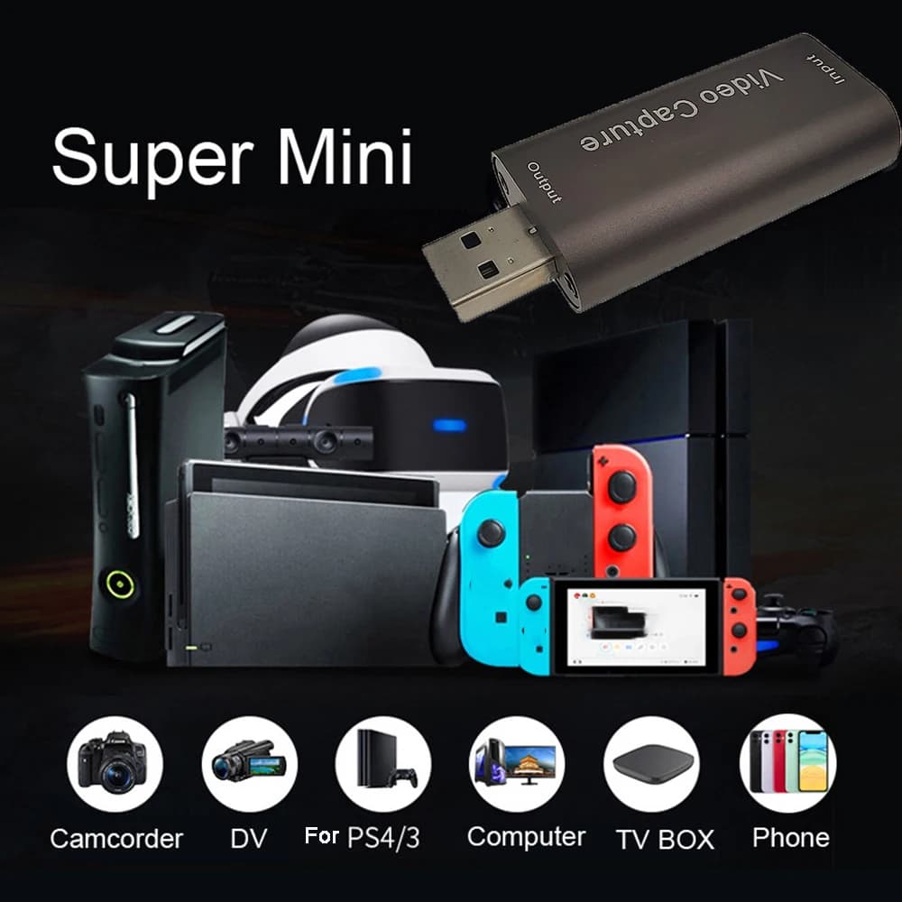 Scheda di acquisizione Audio Video Mini 4K HD compatibile HDMI con convertitore di scheda di acquisizione USB 3.0 1080P per Video HD PSP Live Gaming
