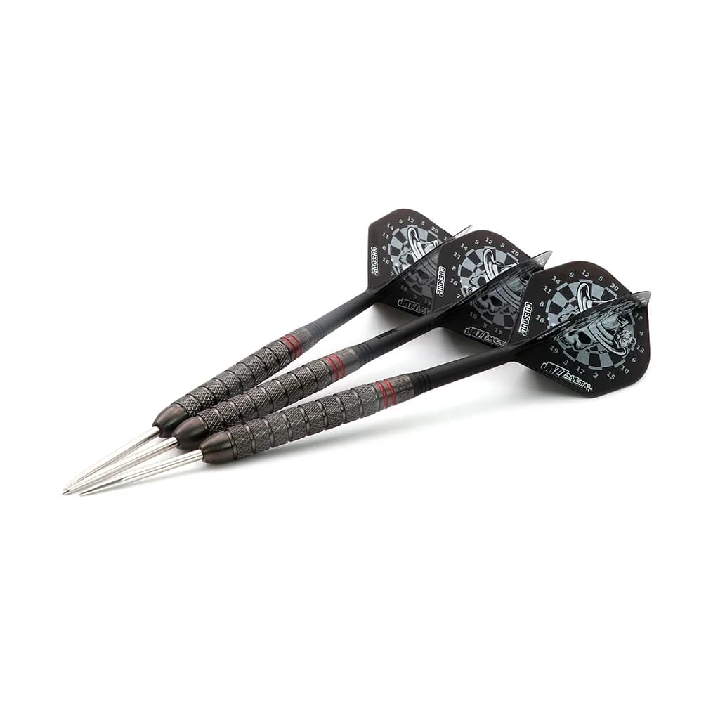 CUESOUL BIG BEAST Set di freccette con punta in acciaio al tungsteno al 90% Peso della canna 27 g-Dardetti grigi con rivestimento in titanio con custodia per freccette