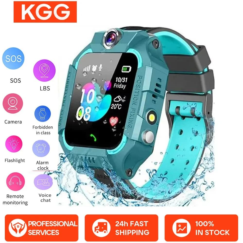 Smart Watch per bambini con scheda SIM 2G Posizione LBS multifunzionale SOS Funzione vocale impermeabile Smartwatch Orologio per telefono per bambini Regalo