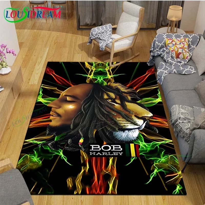 R-Reggae pop singer Bob Marley Printed carpet Living room Anti-slip carpet Kids bedroom mat yoga mat Large decor