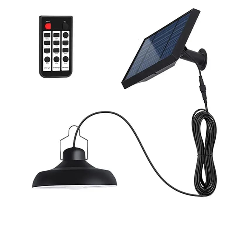 【11.11】Pannello solare Luce Lampadario solare Luce LED esterna ad alta potenza Lampada da capannone luminosa Luce solare da campeggio