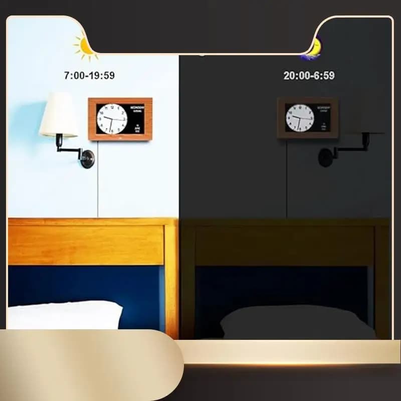 7 Inch Digital Electronic Clock with Alarm Frame, Perpetual Calendar, Frame, Wall Clock With Date, Durable American Plug