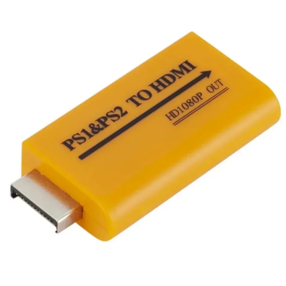 Supports 1080P output from PS1 and PS2 to HDMI compatible with 3.5 mm video audio converter
