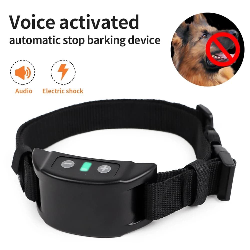 Collare antiabbaio automatico per cani Collari da addestramento ricaricabili USB Sicurezza Shock statico Collari antiabbaio elettrici umani Forniture per animali domestici