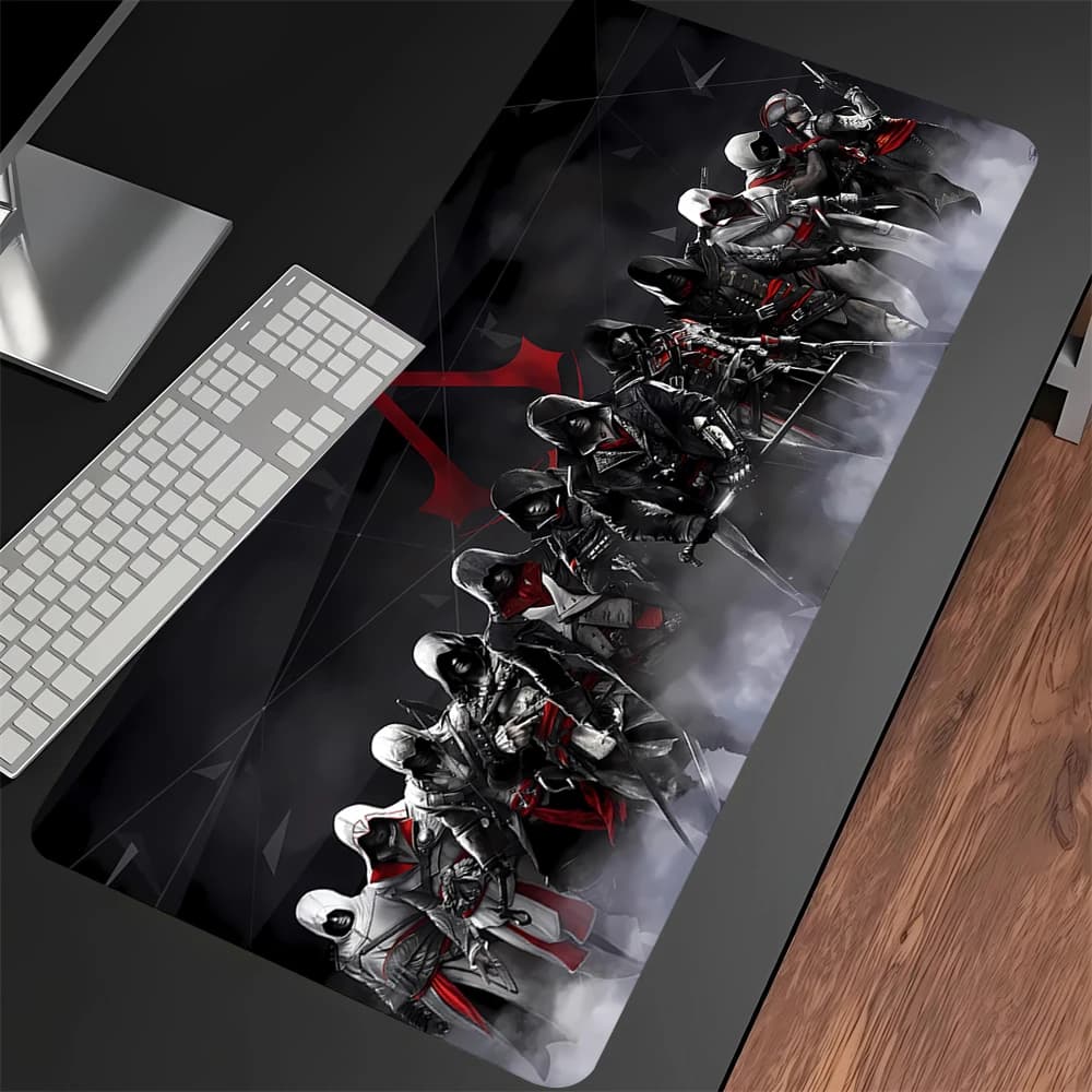Tappetino per Mouse da Gaming Stealth Assassin 900x400mm, Antiscivolo con Bordi Cuciti, Grande Tappetino da Scrivania per PC e Laptop, Regalo Ideale per Giocatori