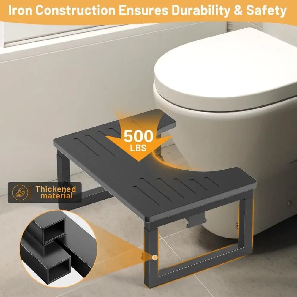 Removable WC stool Iron wood Combination Anti-constipation foot stool Anti-slip and anti-wrinkled legs heel stool