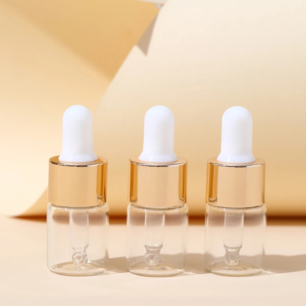 5 pezzi 1 ml 2 ml 3 ml 5 ml Bottiglie di vetro contagocce trasparenti Simpatiche bottiglie di olio essenziale con contagocce