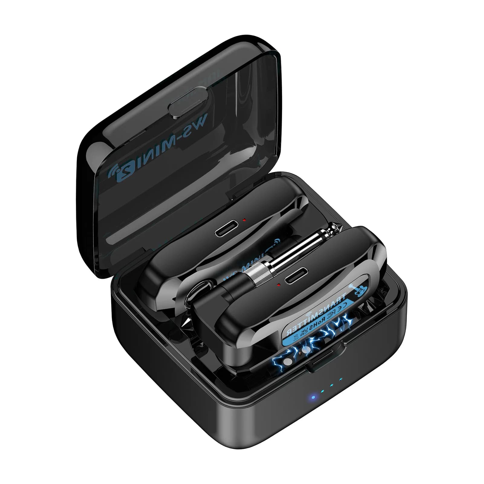 Set ricevitore trasmettitore portatile ricaricabile con sistema per chitarra wireless 2.4G con sistema audio con vano di ricarica a 4 canali