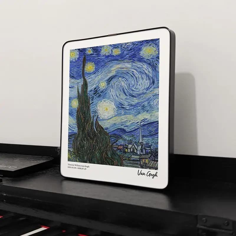 Van Gogh Starry Night Corner Tabletop Picture Frame Decorative Painting Modern mat Ele Desktop Ornament 7 Inches