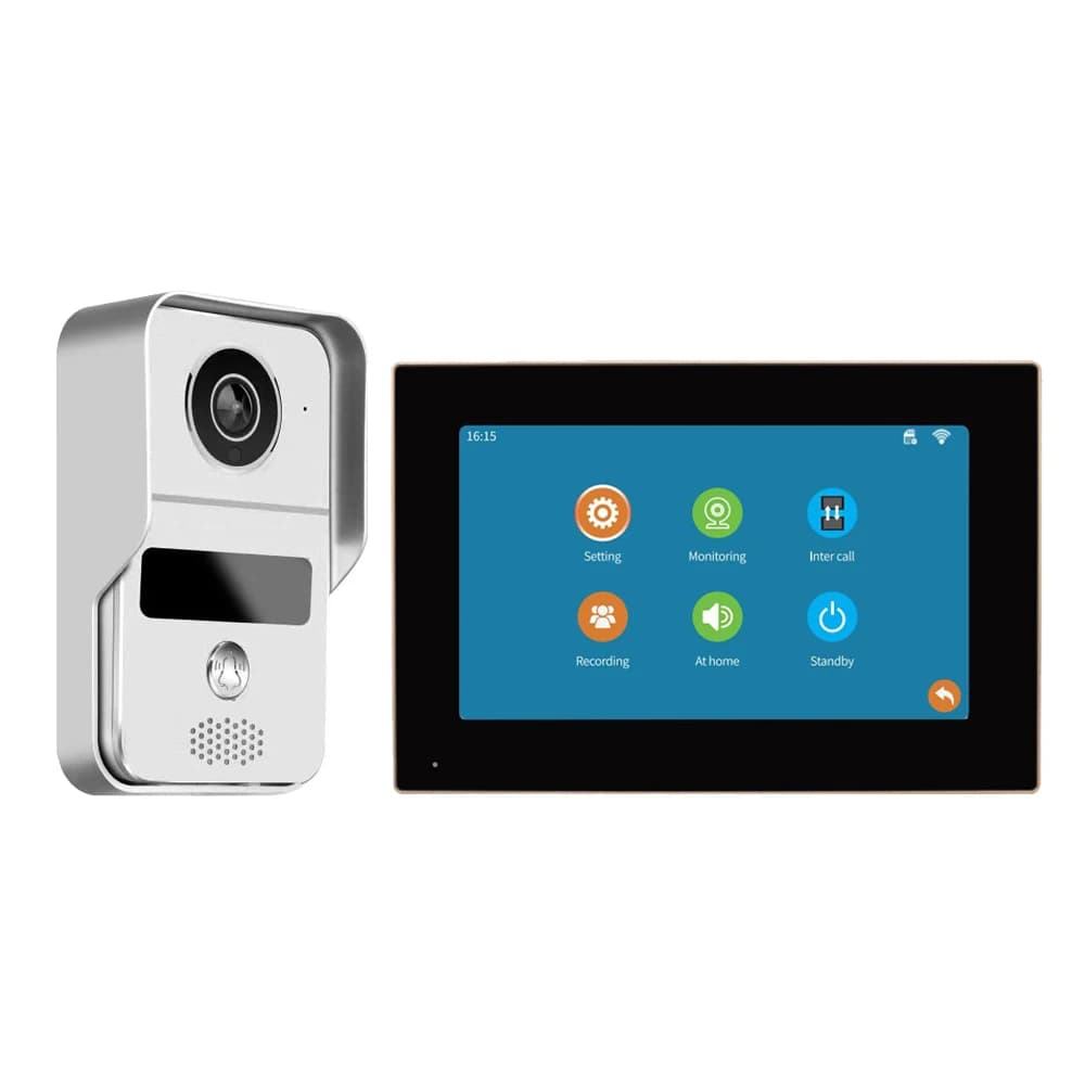 Tuya 1080P 7 pollici Touch Screen a colori Monitor Wireless Wifi Video Campanello Citofono Smart Home Kit citofono Sistema di controllo accessi