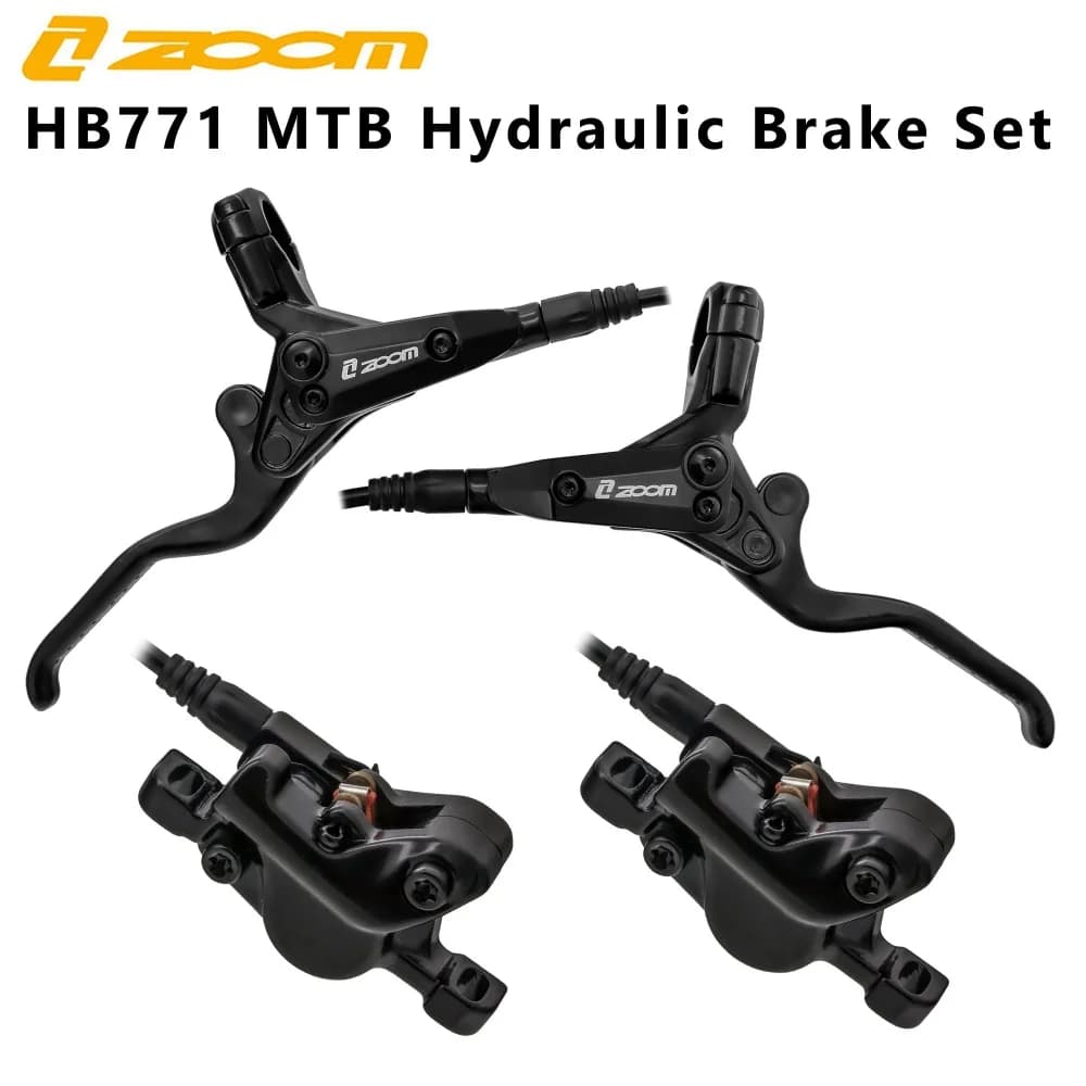 ZOOM Set freno a disco idraulico per bicicletta 2 pistoni pressione olio freno MTB freno a disco 800/1400mm per bici pieghevole Mtb