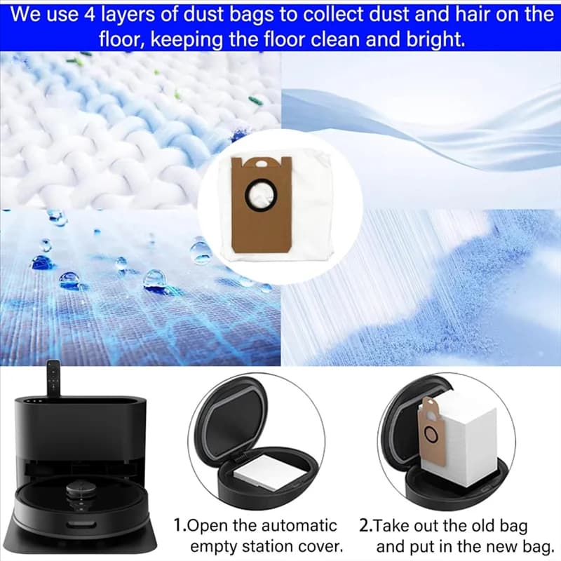 MOPHE-Kit di accessori per parti di ricambio per aspirapolvere robot Ihome Autovac Nova S1 Pro, IHRVS1PRO-3BLK