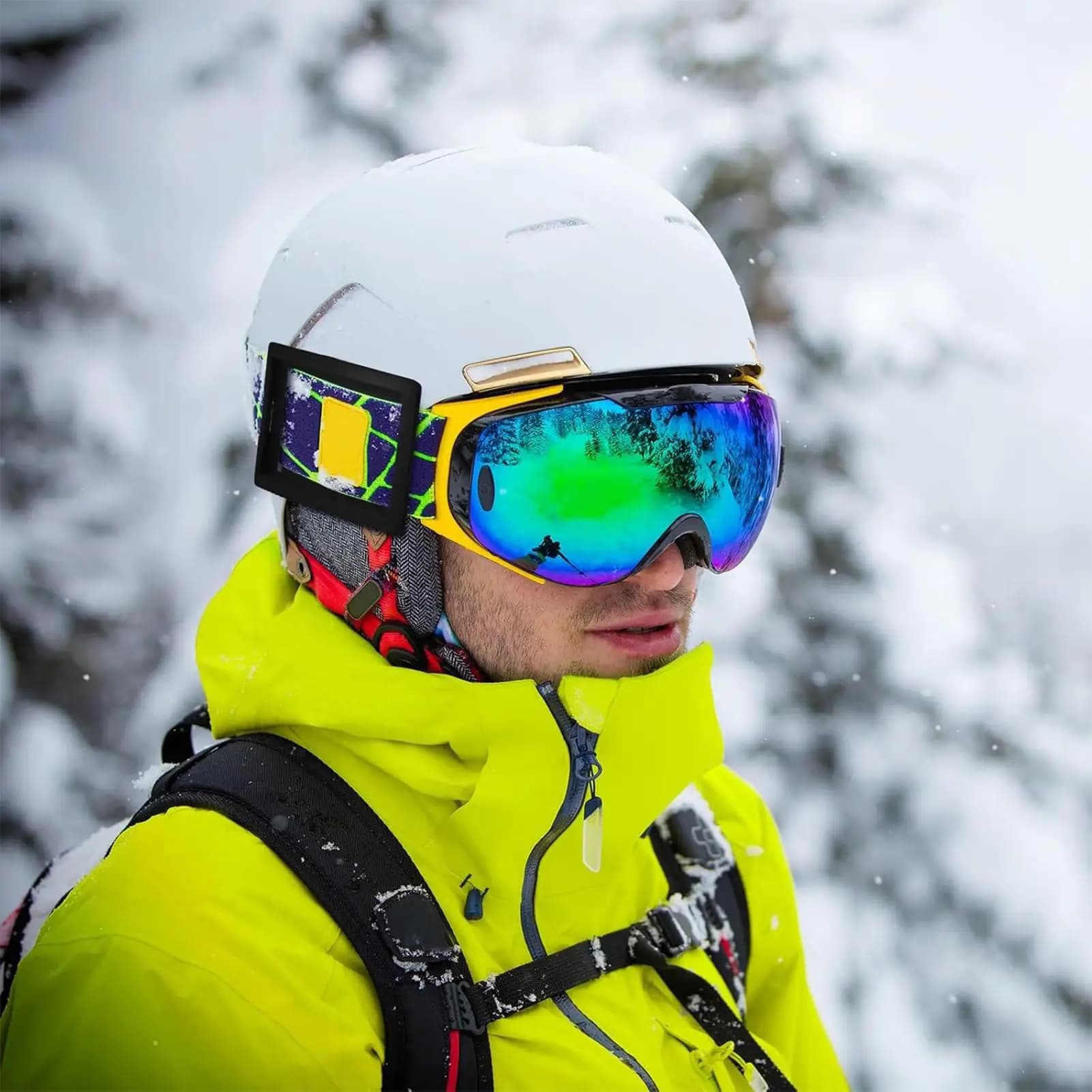Porta passaggio per occhiali da sci 4 pezzi Accesso rapido Anti-perdita Attrezzatura per sport invernali Porta carte per occhiali da sci per donna Uomo Sciatore