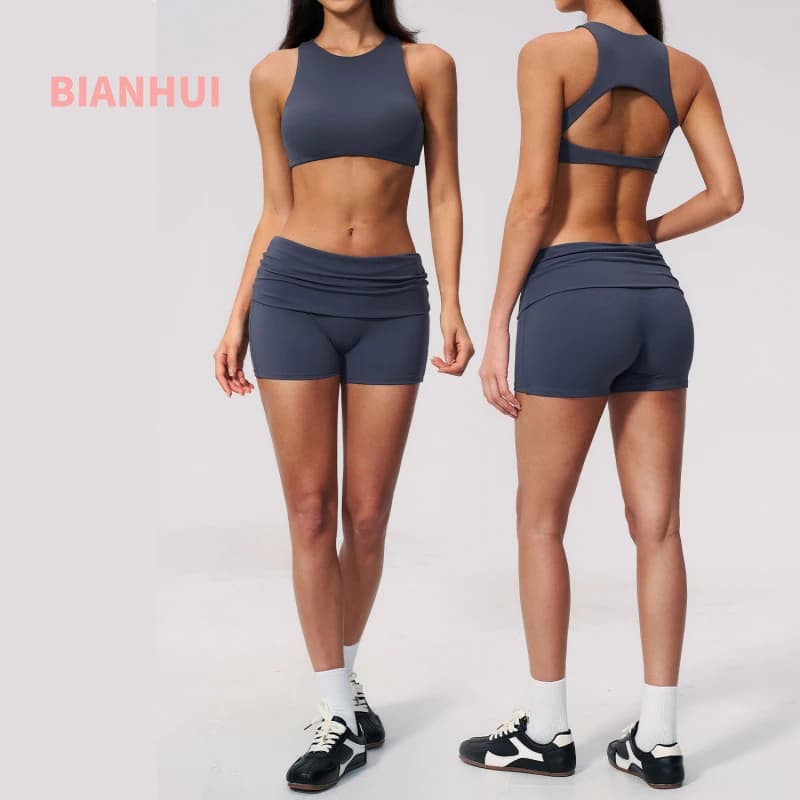 Nuovo Set Yoga da Palestra: Reggiseno Yoga con Scollo a V e Schiena Scoperta, Abbigliamento Sportivo ad Asciugatura Rapida per Donna, Completo da Allenamento Atletico 2 Pezzi