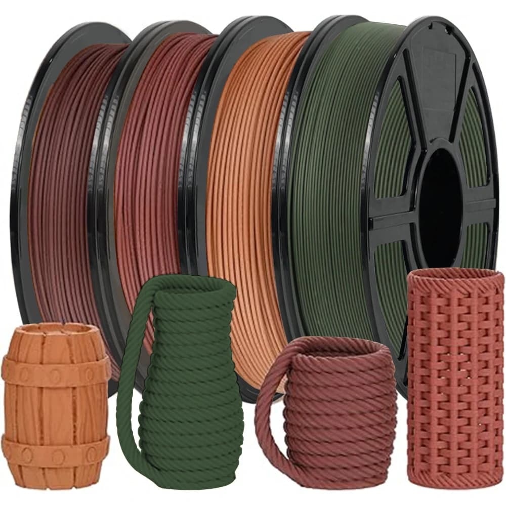Filament PLA Effect Wood 1.75mm 1kg 500g 250g Plastic Materials for 3D FDM Filament PLA with Wood Powder Color Black Yellow