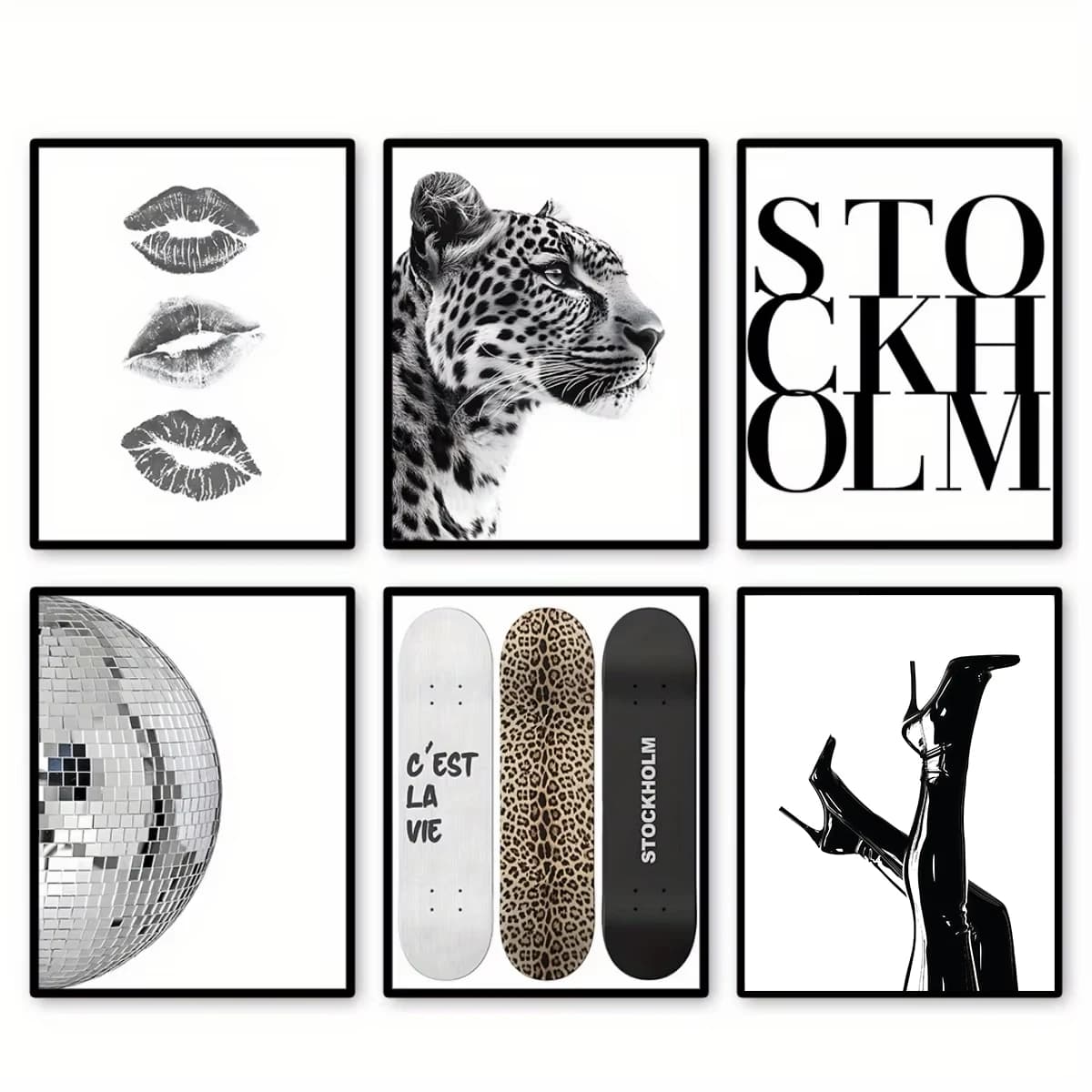 1/6pcs Retro Leopard Cheetah Abstract Canvas Print Poster Y2k Chic Modern Minimalism Art Prints Living Room Home Decor Poster