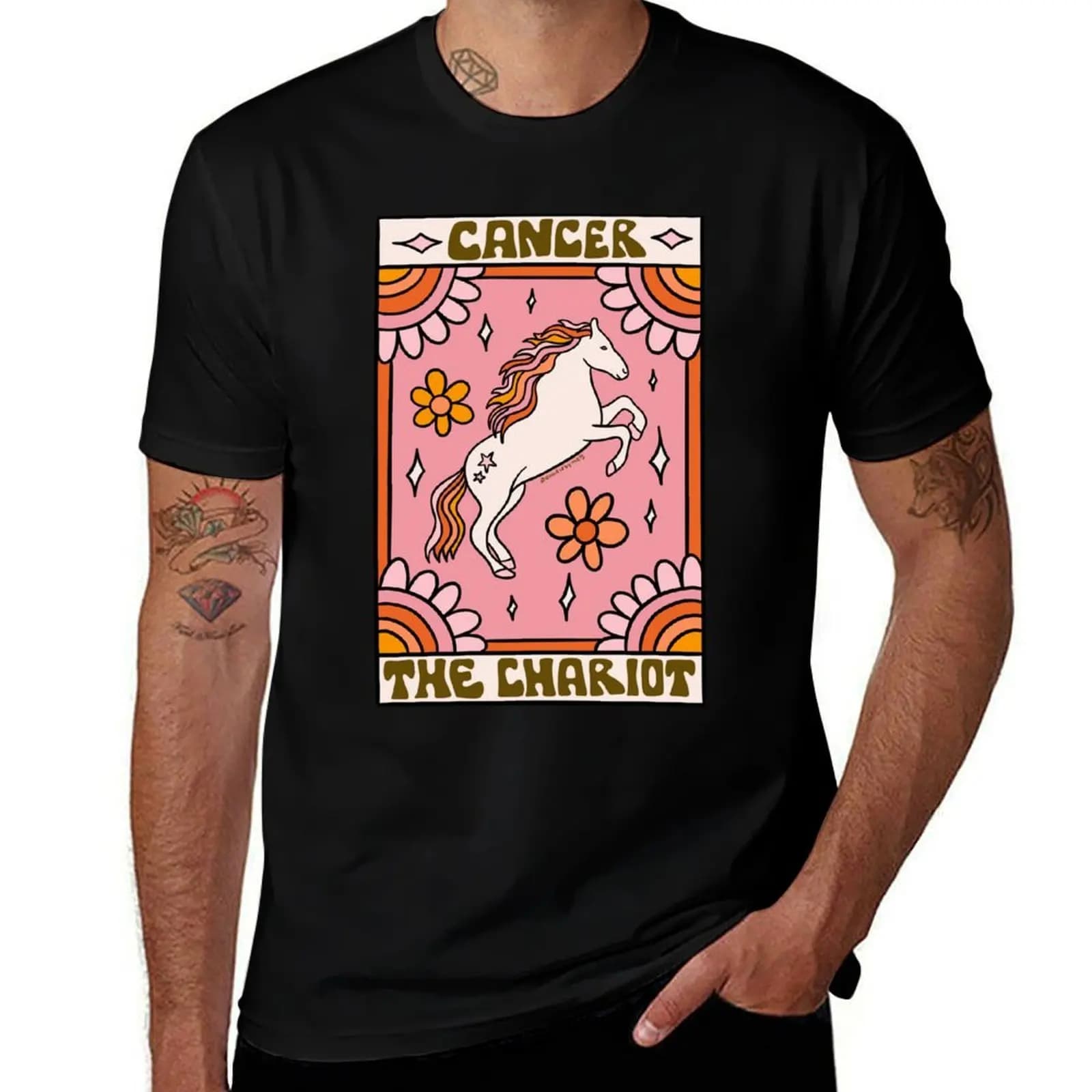 Cancer Tarot Card T-Shirt Breathable Sportswear T-Shirt for Men